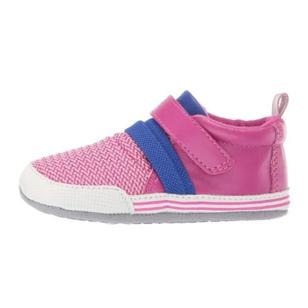 Ro + Me by Robeez Jill Athletic Kids 18-24M Purple New Knit Hook Loop Sneakers